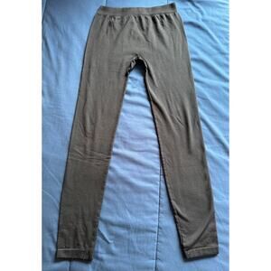 Pink Rose Fleece-Lined Leggings – Size Medium – Black